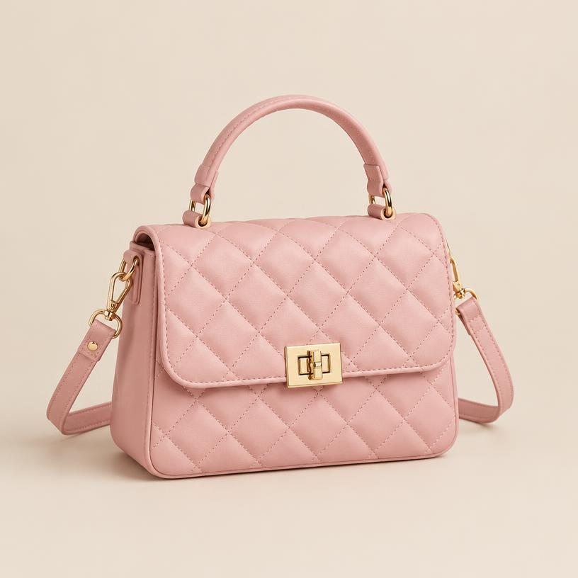 Bolsa matelassê rosa em promoção na Renner